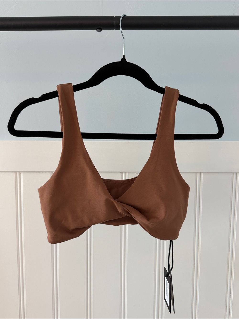 Darc Sport Twist-Front Bralette in Brown